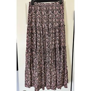 Floral Black and Pink Women's Skirt